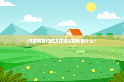 信道带宽和信道容量的区别是什么？