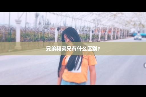 兄弟和弟兄有什么区别？