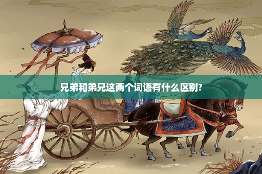 兄弟和弟兄这两个词语有什么区别?