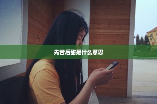 先苦后甜是什么意思