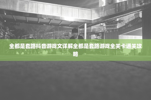 全都是套路抖音游戏文详解全都是套路游戏全关卡通关攻略