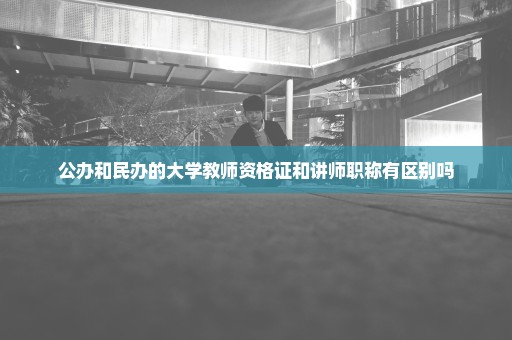 公办和民办的大学教师资格证和讲师职称有区别吗