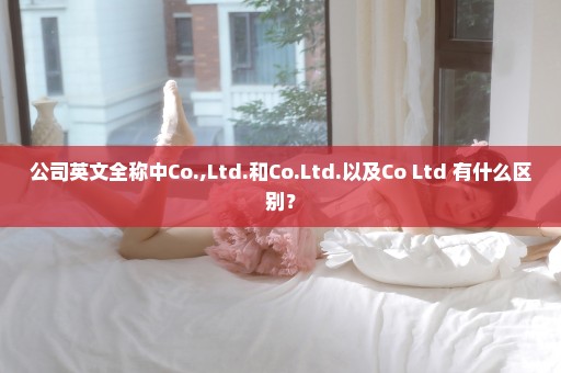 公司英文全称中Co.,Ltd.和Co.Ltd.以及Co Ltd 有什么区别？