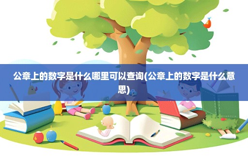 公章上的数字是什么哪里可以查询(公章上的数字是什么意思)