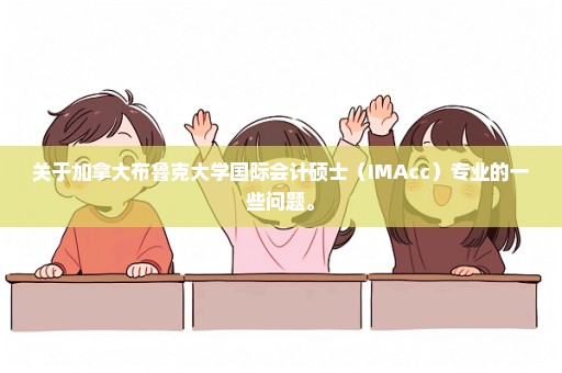 关于加拿大布鲁克大学国际会计硕士（IMAcc）专业的一些问题。