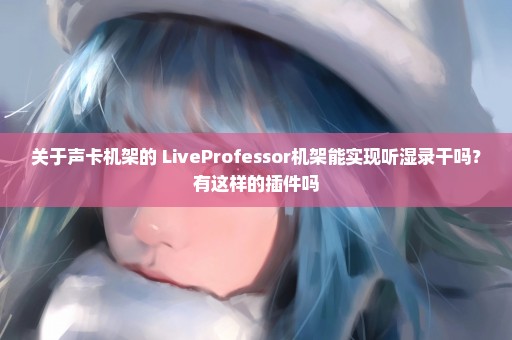 关于声卡机架的 LiveProfessor机架能实现听湿录干吗？有这样的插件吗