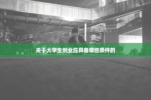 关于大学生创业应具备哪些条件的