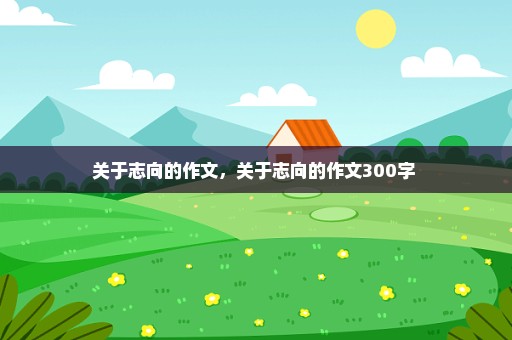 关于志向的作文，关于志向的作文300字 