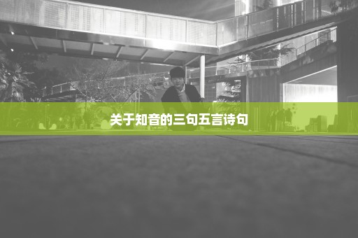 关于知音的三句五言诗句