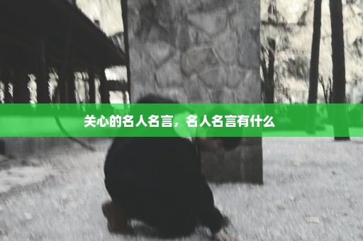 关心的名人名言，名人名言有什么 