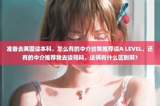 准备去英国读本科，怎么有的中介给我推荐读A LEVEL，还有的中介推荐我去读预科，这俩有什么区别啊？