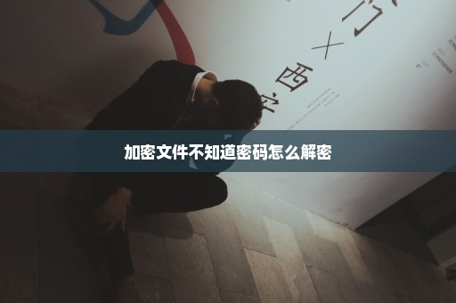 加密文件不知道密码怎么解密