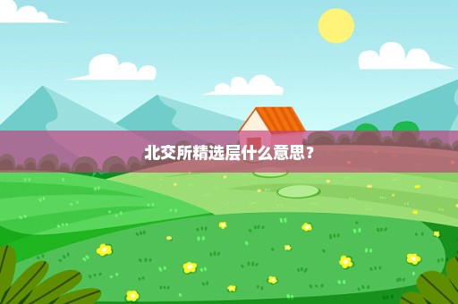 北交所精选层什么意思？