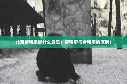 北京整租房是什么意思？整租房与合租房的区别？