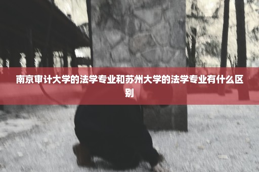 南京审计大学的法学专业和苏州大学的法学专业有什么区别