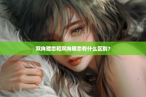 双向暗恋和双向明恋有什么区别？