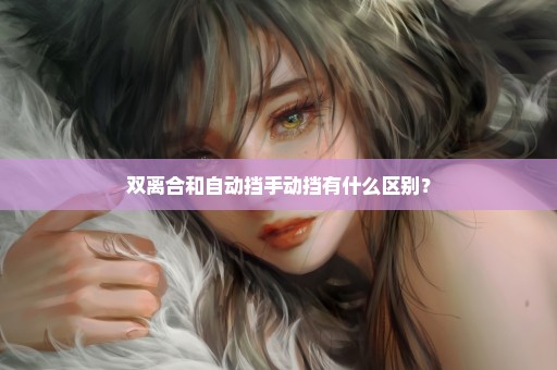 双离合和自动挡手动挡有什么区别？