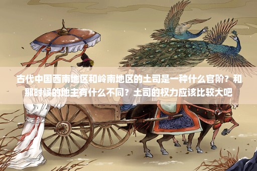 古代中国西南地区和岭南地区的土司是一种什么官阶？和那时候的地主有什么不同？土司的权力应该比较大吧