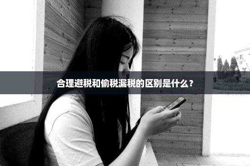 合理避税和偷税漏税的区别是什么？