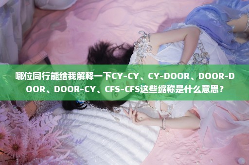 哪位同行能给我解释一下CY–CY、CY–DOOR、DOOR–DOOR、DOOR–CY、CFS–CFS这些缩称是什么意思？