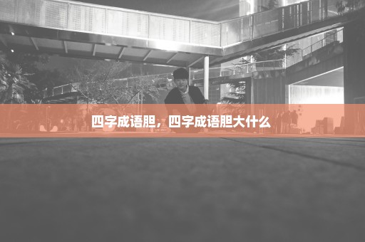 四字成语胆，四字成语胆大什么 