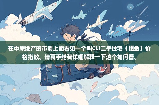 在中原地产的市调上面看见一个叫CLI二手住宅（租金）价格指数。请高手给我详细解释一下这个如何看。