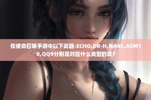 在使命召唤手游中以下武器:ECHO,DR-H,NA45,ASM10,QQ9分别是对应什么类型的武？