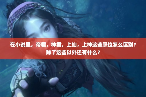 在小说里，帝君，神君，上仙，上神这些职位怎么区别？除了这些以外还有什么？