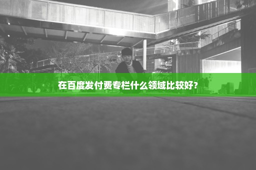 在百度发付费专栏什么领域比较好？