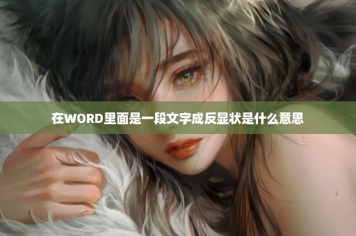 在WORD里面是一段文字成反显状是什么意思