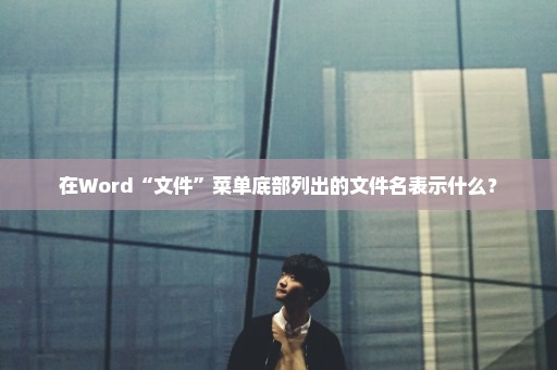 在Word“文件”菜单底部列出的文件名表示什么？