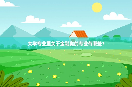 大学专业里关于金融类的专业有哪些？