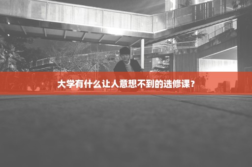 大学有什么让人意想不到的选修课？