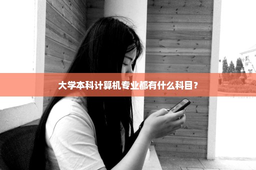 大学本科计算机专业都有什么科目？