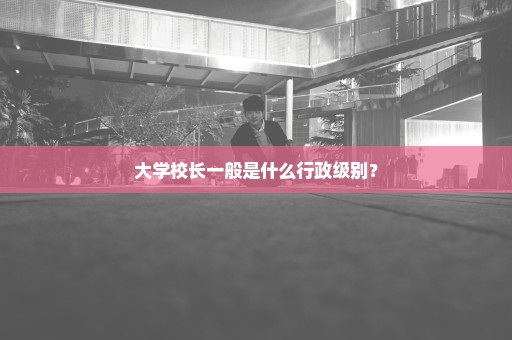 大学校长一般是什么行政级别？