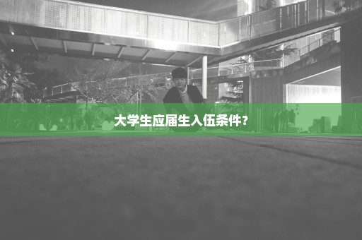 大学生应届生入伍条件？