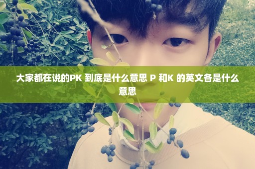 大家都在说的PK 到底是什么意思 P 和K 的英文各是什么意思