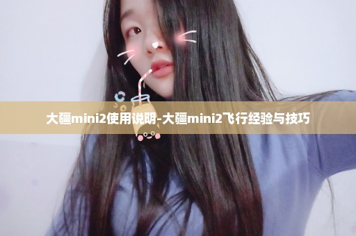 大疆mini2使用说明-大疆mini2飞行经验与技巧