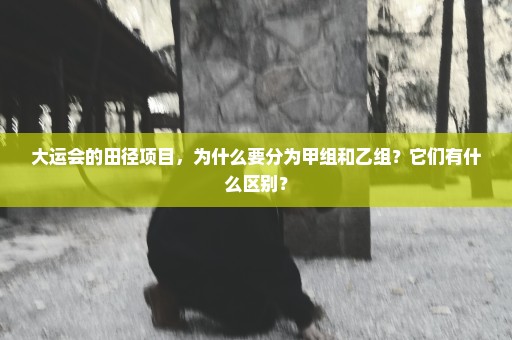 大运会的田径项目，为什么要分为甲组和乙组？它们有什么区别？