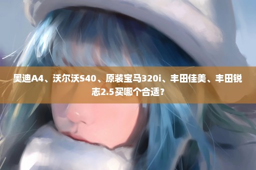 奥迪A4、沃尔沃S40、原装宝马320i、丰田佳美、丰田锐志2.5买哪个合适？