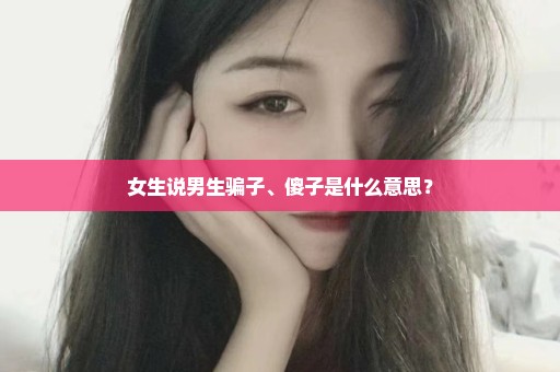 女生说男生骗子、傻子是什么意思？