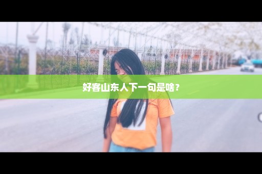 好客山东人下一句是啥？