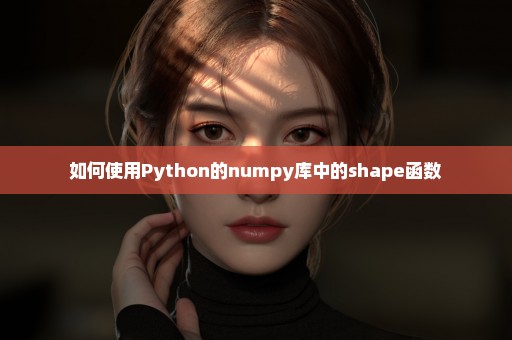 如何使用Python的numpy库中的shape函数