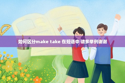 如何区分make take 在短语中 请多举例谢谢