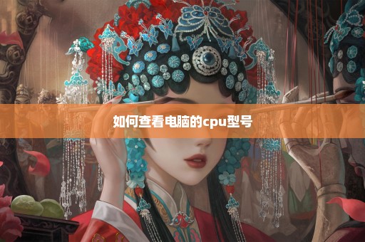 如何查看电脑的cpu型号