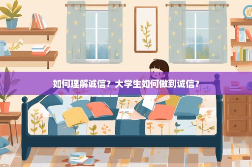 如何理解诚信？大学生如何做到诚信？