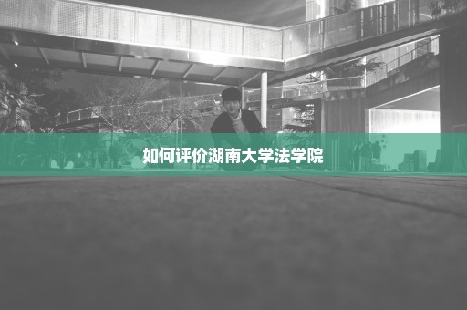 如何评价湖南大学法学院