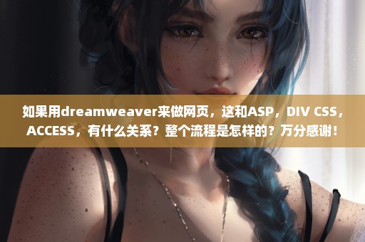 如果用dreamweaver来做网页，这和ASP，DIV+CSS，ACCESS，有什么关系？整个流程是怎样的？万分感谢！