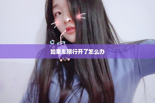 如果车限行开了怎么办