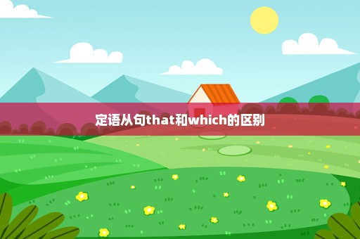 定语从句that和which的区别